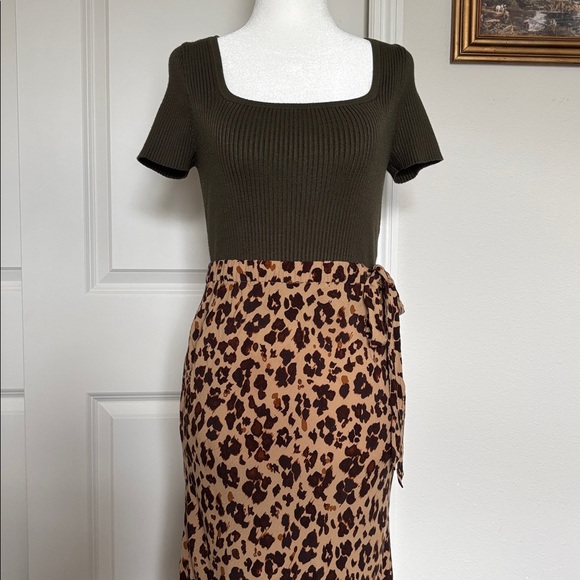 GAP SP Leopard Print Midi Skirt - Brown and Black adjustable bow cheetah y2k - Picture 6 of 6